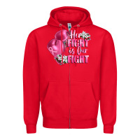Red her fight is our fight Breast cancer awareness Zipper Hoodie - FaDigitalArtStudio