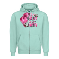 Seafoam her fight is our fight Breast cancer awareness Zipper Hoodie - FaDigitalArtStudio