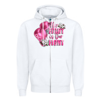 White her fight is our fight Breast cancer awareness Zipper Hoodie - FaDigitalArtStudio