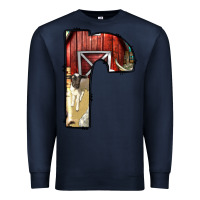 Navy farm life alphabet lowercase letters r Premium Sweatshirt - BundleAndBundleShop
