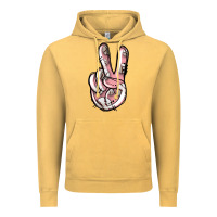 Vintage Mustard baseball peace sign Vintage Hoodie - Jasminsmagicworld