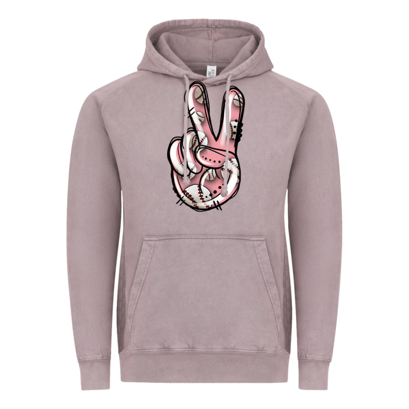 Baseball Peace Sign Vintage Hoodie by Jasminsmagicworld | Teevron