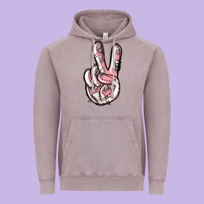 Baseball Peace Sign Vintage Hoodie Designed By Jasminsmagicworld