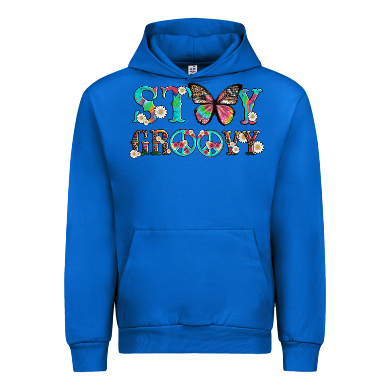 Stay Groovy With Butterfly Peace Sign And Flowers Urban Hoodie by Artiststas | Teevron