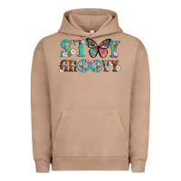 Pigment Burro stay groovy with butterfly peace sign and flowers Urban Hoodie - Artiststas