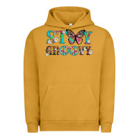 Pigment Peanut Butter stay groovy with butterfly peace sign and flowers Urban Hoodie - Artiststas