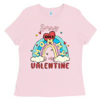 Bubblegum Pink sorry girls mommy is valentine Ladies Tee - MaliasSmallBusiness