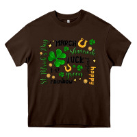 Chocolate Brown st. patricks day doodle Heavy Core Tee - MaliasSmallBusiness