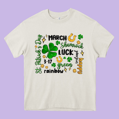 St. Patricks Day Doodle Heavy Core Tee Designed By Maliassmallbusiness