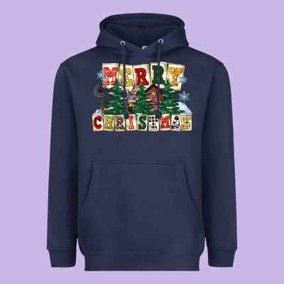 Merry Christmas Heavyweight Hoodie Designed By Fadigitalartstudio