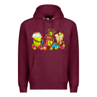 Burgundy Softball Coffee Cups Premium Hoodie - FaDigitalArtStudio