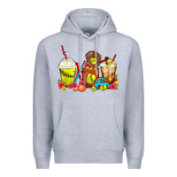 Heather Grey Softball Coffee Cups Premium Hoodie - FaDigitalArtStudio