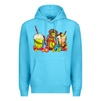 Ocean Blue Softball Coffee Cups Premium Hoodie - FaDigitalArtStudio