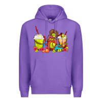 Purple Softball Coffee Cups Premium Hoodie - FaDigitalArtStudio