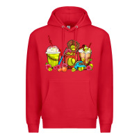 Red Softball Coffee Cups Premium Hoodie - FaDigitalArtStudio
