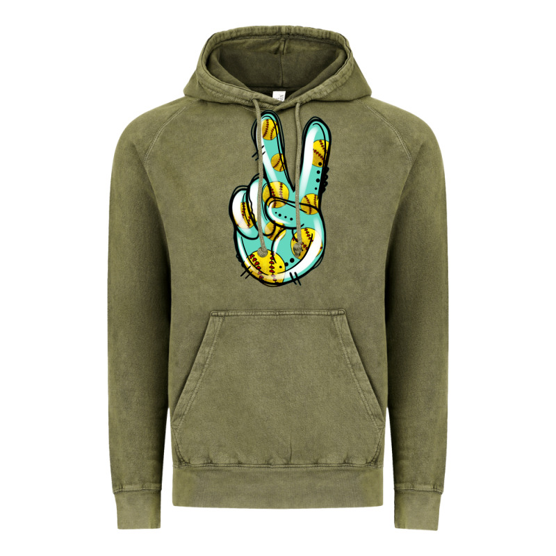 Softball Peace Sign Vintage Hoodie by Jasminsmagicworld | Teevron