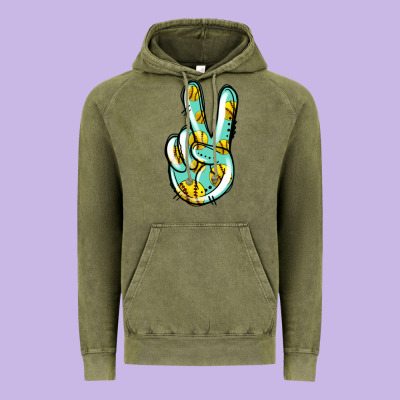 Softball Peace Sign Vintage Hoodie Designed By Jasminsmagicworld