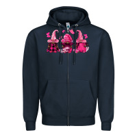 Navy breast cancer afro gnomies Zipper Hoodie - FaDigitalArtStudio