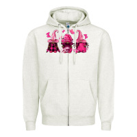 Oatmeal Heather breast cancer afro gnomies Zipper Hoodie - FaDigitalArtStudio