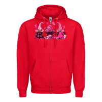 Red breast cancer afro gnomies Zipper Hoodie - FaDigitalArtStudio