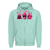 Seafoam breast cancer afro gnomies Zipper Hoodie - FaDigitalArtStudio