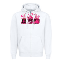 White breast cancer afro gnomies Zipper Hoodie - FaDigitalArtStudio