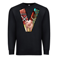 Black farm life alphabet lowercase letters v Premium Sweatshirt - BundleAndBundleShop