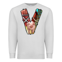 Dove Grey farm life alphabet lowercase letters v Premium Sweatshirt - BundleAndBundleShop