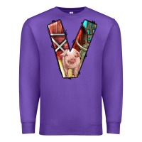 Purple farm life alphabet lowercase letters v Premium Sweatshirt - BundleAndBundleShop