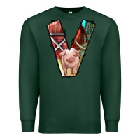 Sports Green farm life alphabet lowercase letters v Premium Sweatshirt - BundleAndBundleShop