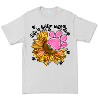 Dove Grey life is better with dogs Premium Tee - NancyCooperArtShop