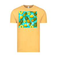 Vintage Mustard blue pineapple Vintage Tee - BarkalooDesign