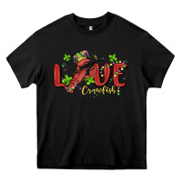 Black mardi gras love crawfish Heavy Core Tee - MaliasSmallBusiness