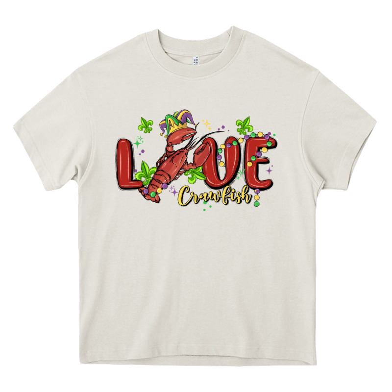 Mardi Gras Love Crawfish Heavy Core Tee by MaliasSmallBusiness | Teevron
