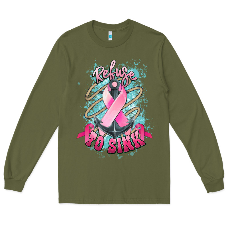 Refuse To Sink Cancer Anchor Long Sleeve Tee by NancyCooperArtShop | Teevron