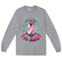 Heather Grey refuse to sink cancer anchor Long Sleeve Tee - NancyCooperArtShop