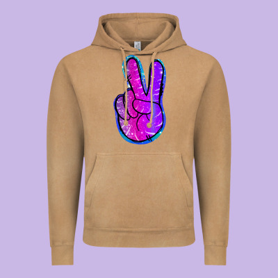 Mermaid Peace Sign Vintage Hoodie Designed By Jasminsmagicworld