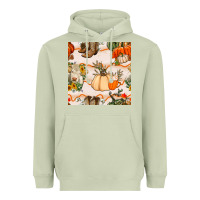 Matcha fall heifer seamless pattern Heavyweight Hoodie - BundleAndBundleShop