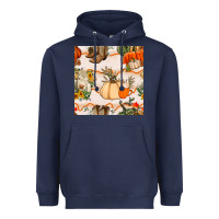 Navy fall heifer seamless pattern Heavyweight Hoodie - BundleAndBundleShop