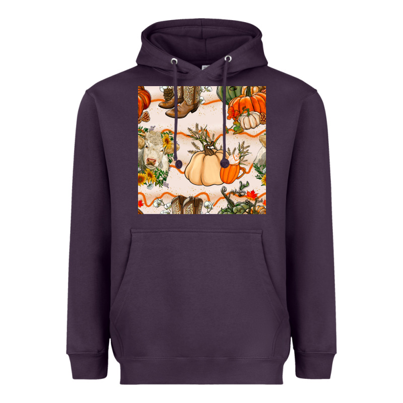 Fall Heifer Seamless Pattern Heavyweight Hoodie by BundleAndBundleShop | Teevron