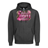 Charcoal Heather Nobody fights alone Cancer Zipper Hoodie - FaDigitalArtStudio