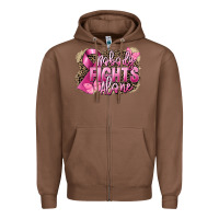 Chestnut Nobody fights alone Cancer Zipper Hoodie - FaDigitalArtStudio