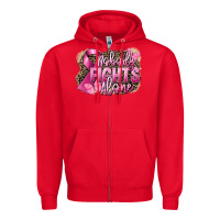 Red Nobody fights alone Cancer Zipper Hoodie - FaDigitalArtStudio