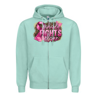 Seafoam Nobody fights alone Cancer Zipper Hoodie - FaDigitalArtStudio