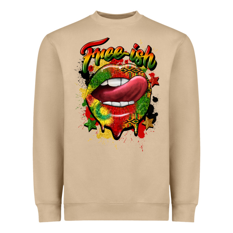 Free Ish Juneteenth Lips Heavyweight Sweatshirt by CowGirlArtShop | Teevron