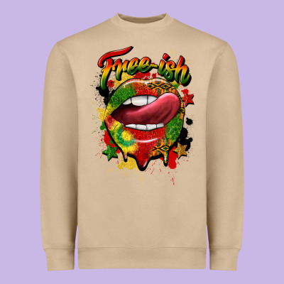 Free Ish Juneteenth Lips Heavyweight Sweatshirt Designed By Cowgirlartshop