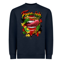 Navy free ish juneteenth lips Heavyweight Sweatshirt - CowGirlArtShop