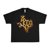 Black Western Texas Map Leopard Pattern Urban Heavy Tee - Bettercallsaul