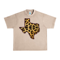 French Oak Western Texas Map Leopard Pattern Urban Heavy Tee - Bettercallsaul