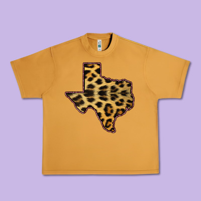 Western Texas Map Leopard Pattern Urban Heavy Tee Designed By Bettercallsaul